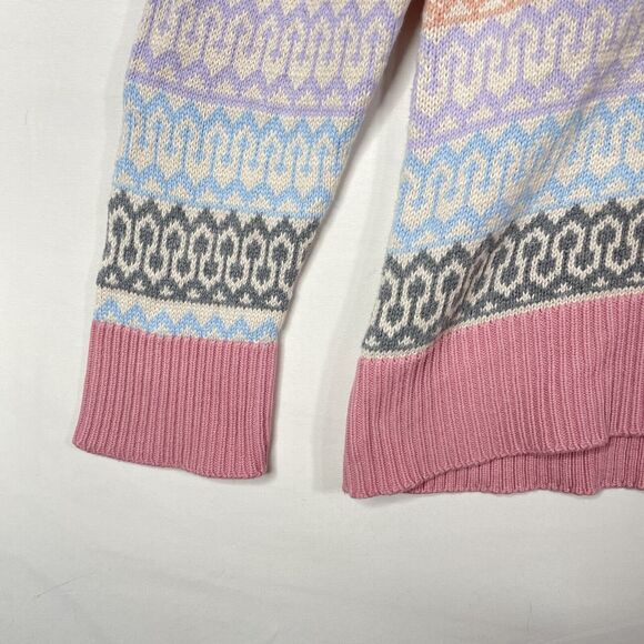 Pastel Mock Neck Knit Sweater Y2K Cottagecore Soft Girl Retro Cozy Pullover - Picture 9 of 11